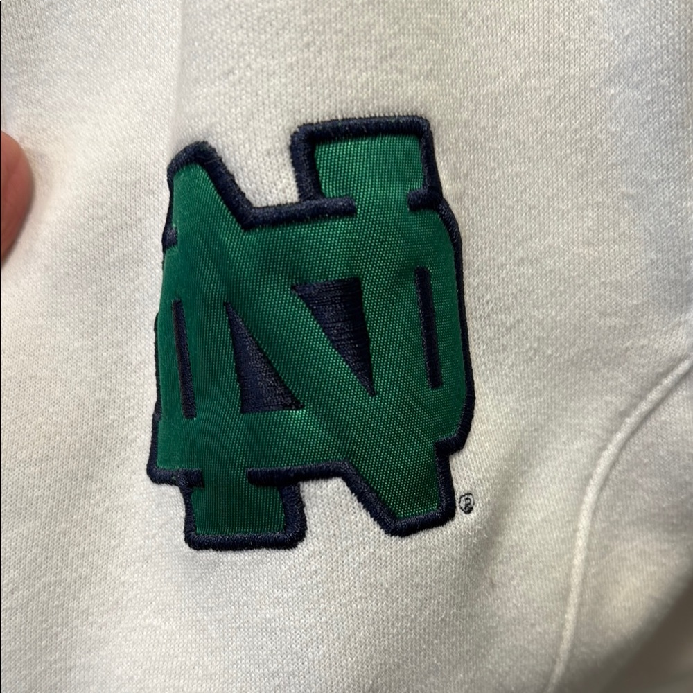Notre Dame Jansport Hooded Sweatshirt White and Green - Picture 3 of 5